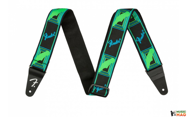 FENDER STRAP NEON MONOGRAMMED GREEN BLUE