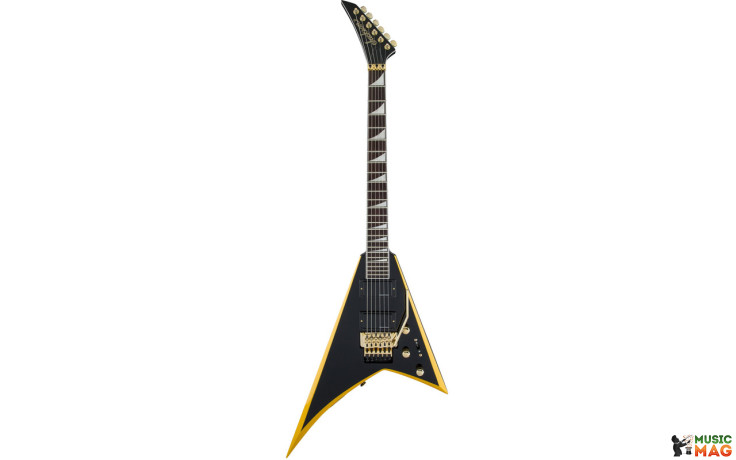 JACKSON X SERIES RHOADS RRX24 BLACK WITH YELLOW BEVELS