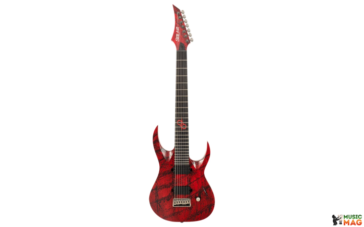 SOLAR GUITARS A2.7CANIBALISMO+ BLOOD RED OPEN PORE W/BLOOD SPLATTER