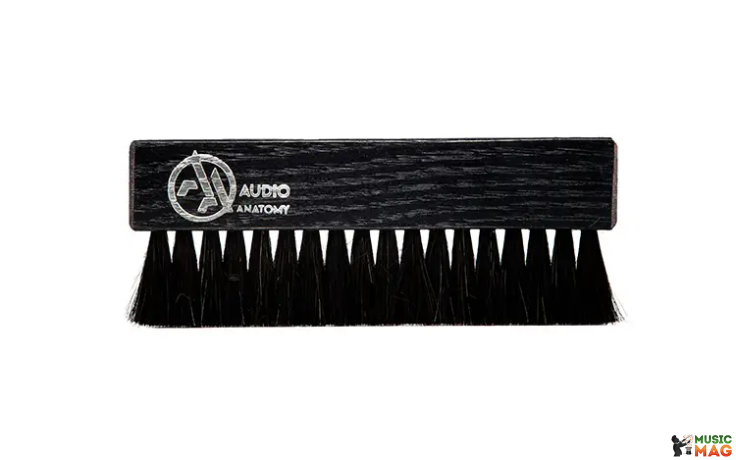 Audio Anatomy Oak Wood Brush Black With Antistatic Goat And Nylon Fiber - Deluxe Dry & Wet Cleaning