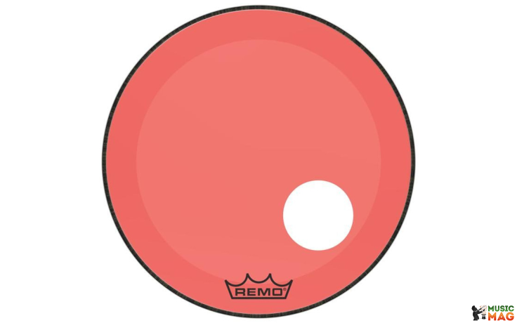 REMO POWERSTROKE3 22" COLORTONE RED WITH 5" OFFSET HOLE