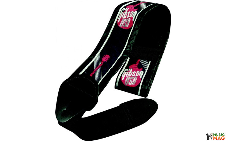 GIBSON ASGG-700 WOVEN STYLE 3' STRAP W/GIBSON LOGO - RED