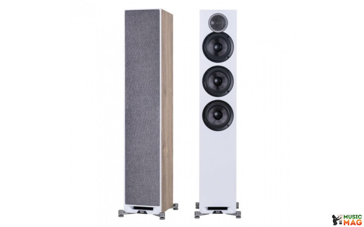ELAC Debut Reference DFR52 White Baffle, Oak Cabinet