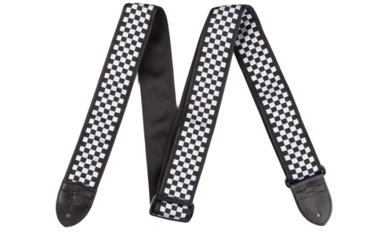 FENDER 2' NYLON CHECKER BOARD STRAP BLACK/WHITE
