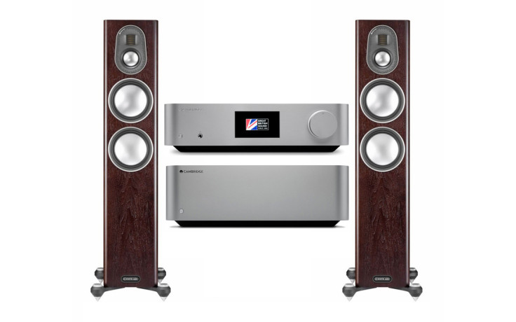 Cambridge Audio EDGE W + Cambridge Audio EDGE NQ + Monitor Audio Gold 200 Dark Walnut