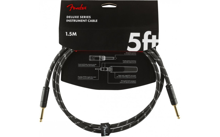 FENDER CABLE DELUXE SERIES 5' BLACK TWEED