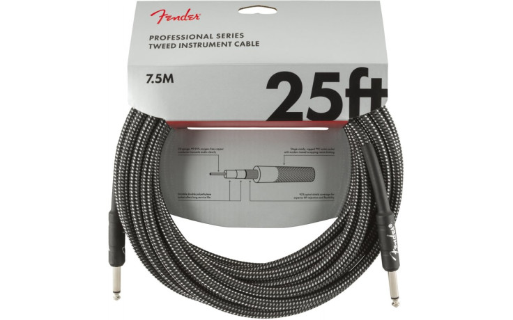 FENDER CABLE PROFFESIONAL SERIES 25' GREY TWEED