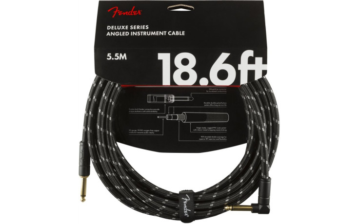 FENDER CABLE DELUXE SERIES 18.6' ANGLED BLACK TWEED