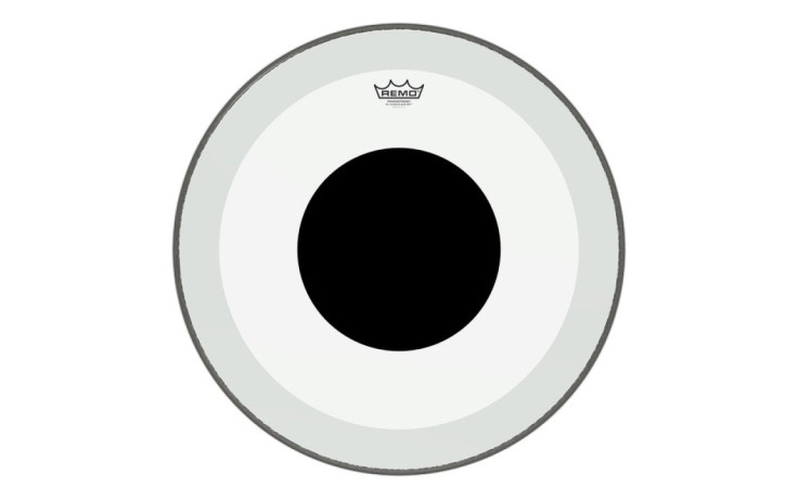 REMO POWERSTROKE3 22" CLEAR, BLACK DOT