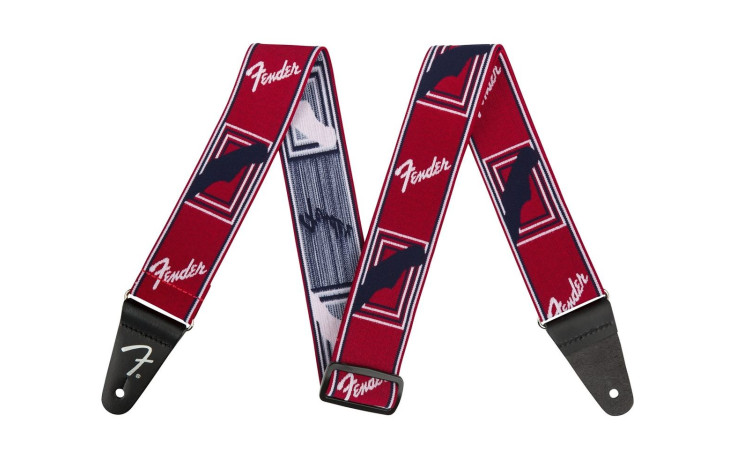 FENDER 2" WEIGHLESS MONOGRAMMED STRAP RED/WHITE/BLUE
