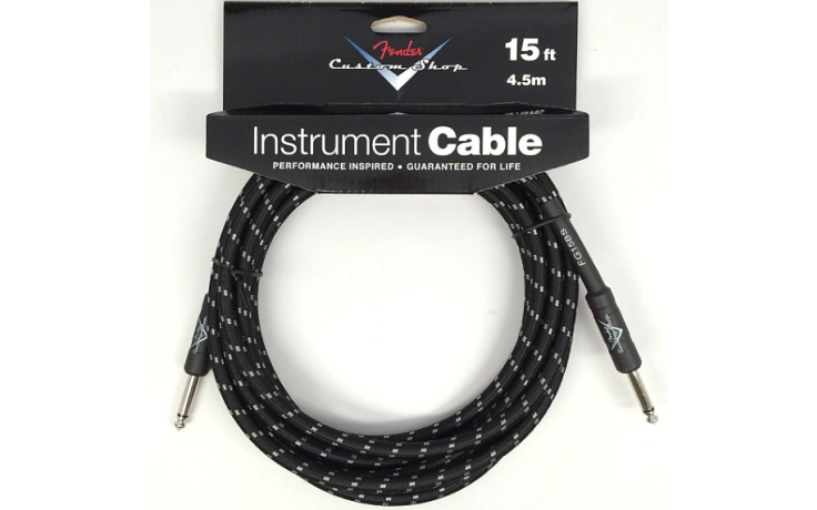 FENDER CUSTOM SHOP CABLE 15' BLACK TWEED