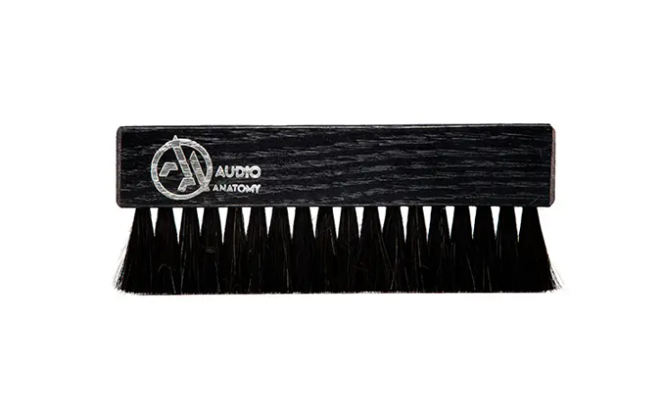 Audio Anatomy Oak Wood Brush Black With Antistatic Goat And Nylon Fiber - Deluxe Dry & Wet Cleaning