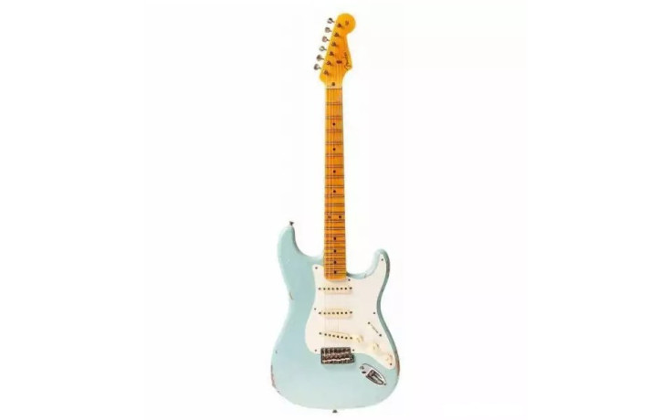 FENDER CUSTOM SHOP 1957 STRATOCASTER RELIC FADED AGED DAPHNE BLUE