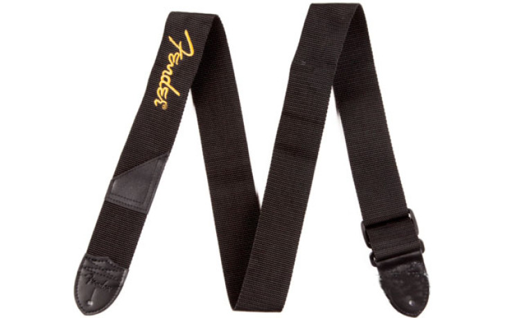 FENDER STRAP 2 BLACK YELLOW LOGO