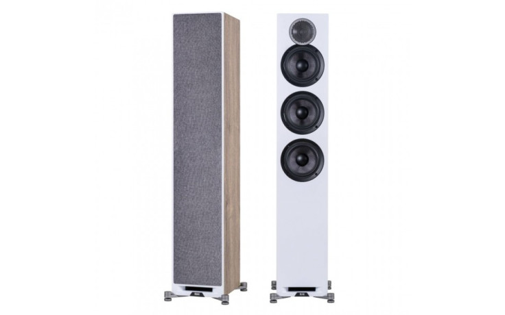 ELAC Debut Reference DFR52 White Baffle, Oak Cabinet