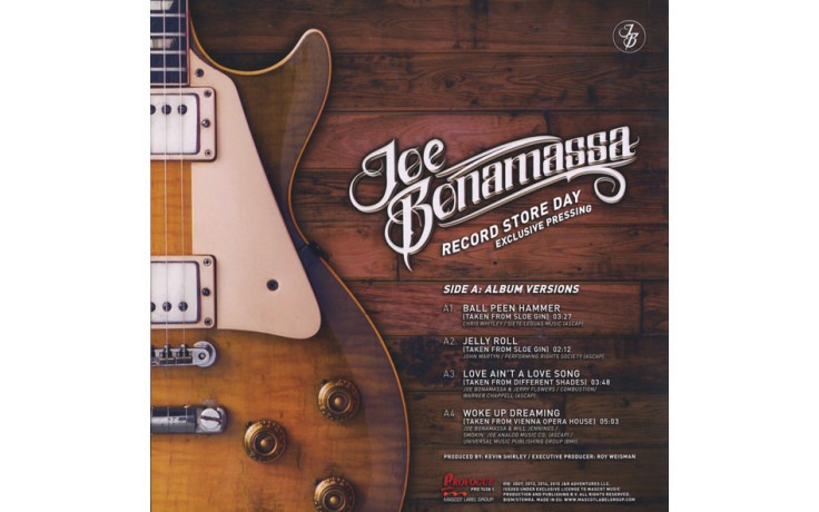 Joe Bonamassa - Record Store Day - Exclusive Pressing (2015) Vinyl LP