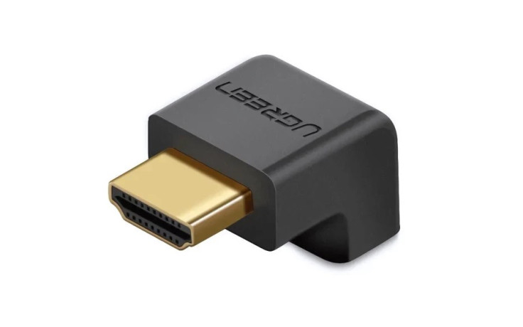 UGREEN HD112 HDMI Male to Female Angled Adapter-Down Black
