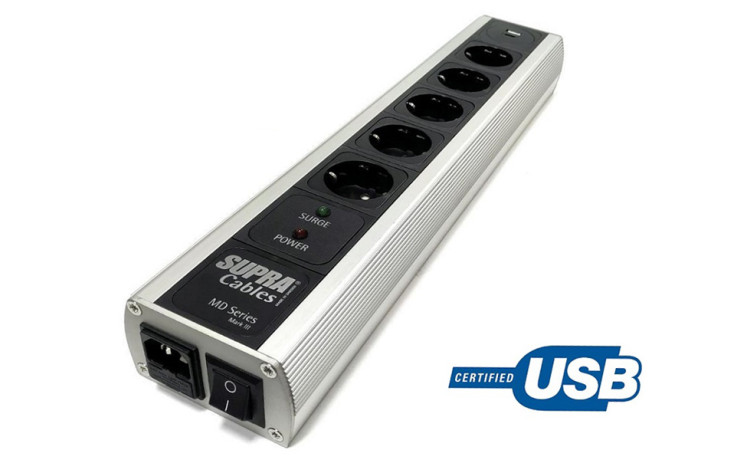 Supra MAINS BLOCK MD05-EU/SP USB-A/C ONOFF