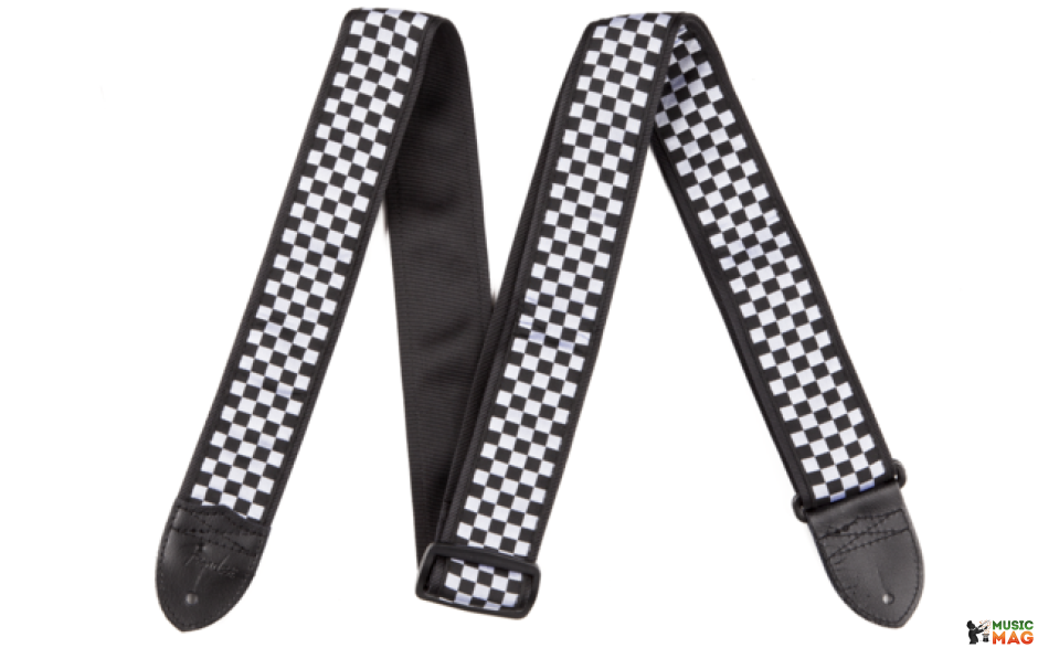FENDER 2' NYLON CHECKER BOARD STRAP BLACK/WHITE