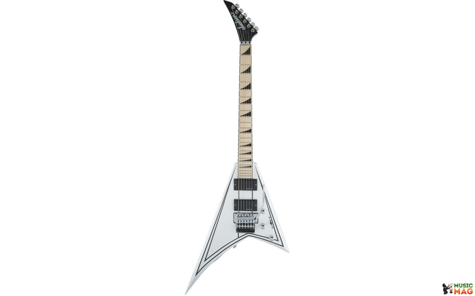 JACKSON X-SERIES RHOADS RRX24M MN SNOW WHITE WITH BLACK PINSTRIPES