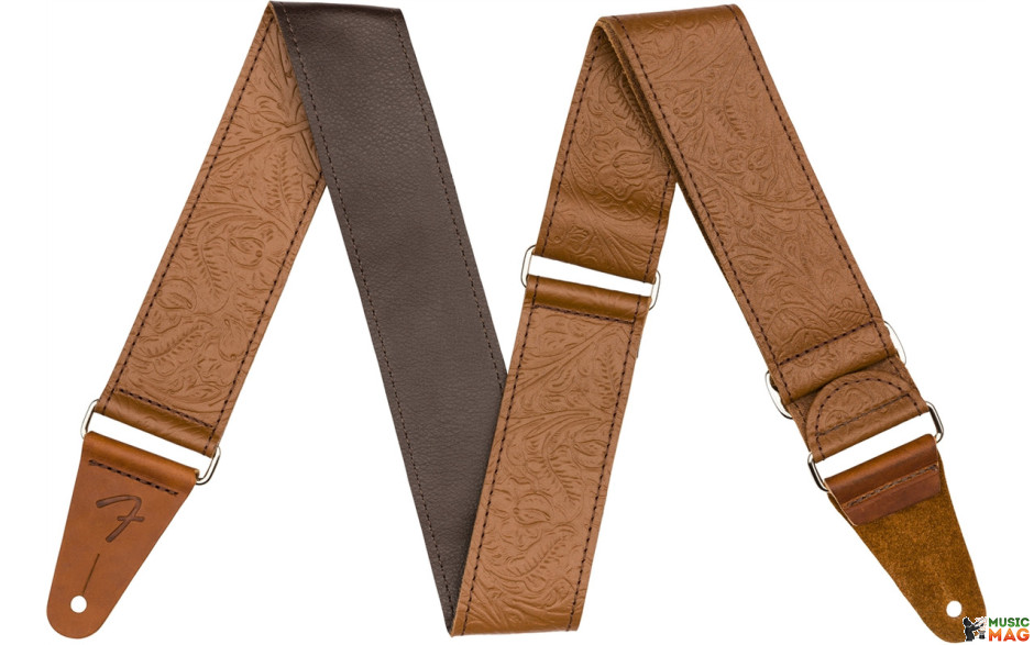 FENDER 2" TOOLED LEATHER STRAP BROWN