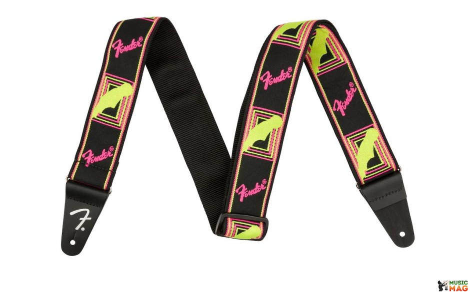 FENDER STRAP NEON MONOGRAMMED GREEN ORANGE