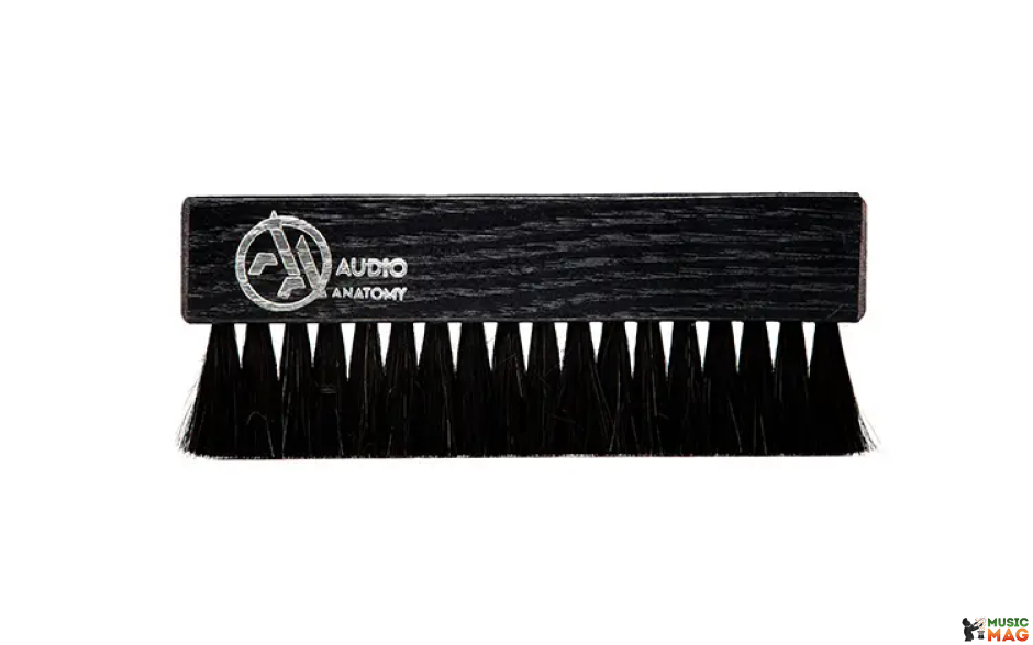 Audio Anatomy Oak Wood Brush Black With Antistatic Goat And Nylon Fiber - Deluxe Dry & Wet Cleaning