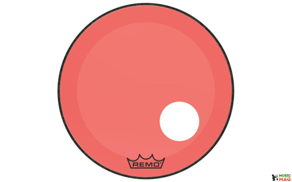 REMO POWERSTROKE3 22" COLORTONE RED WITH 5" OFFSET HOLE
