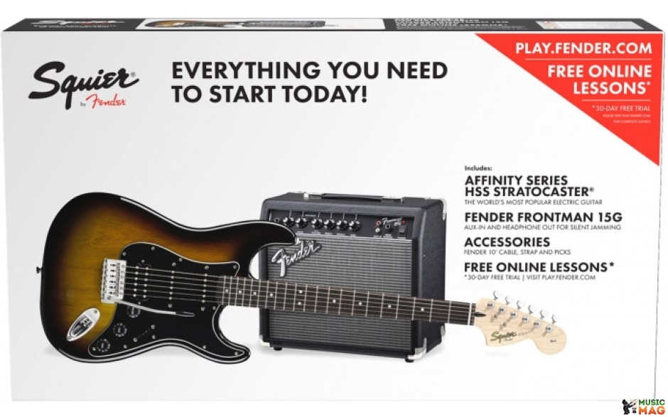 SQUIER by FENDER STRAT PACK BROWN SUNBURST