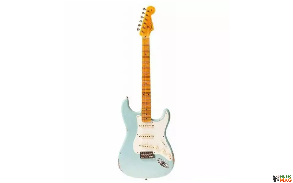 FENDER CUSTOM SHOP 1957 STRATOCASTER RELIC FADED AGED DAPHNE BLUE