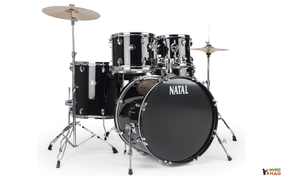 NATAL DRUMS DNA ROCK DRUM KIT BLACK HARDWARE PACK