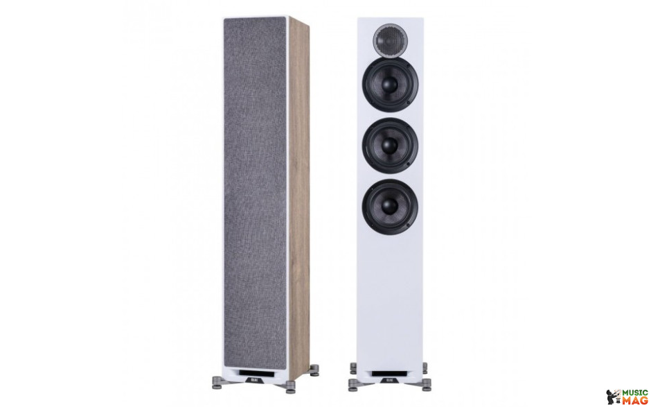 ELAC Debut Reference DFR52 White Baffle, Oak Cabinet