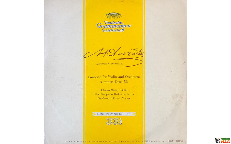 Anton Dvorak - Concert for Violin and Orchestra (Deutsche Grammophon 18152, 180 gram vinyl) Germany, New & Original Sealed Clearaudio Vinyl
