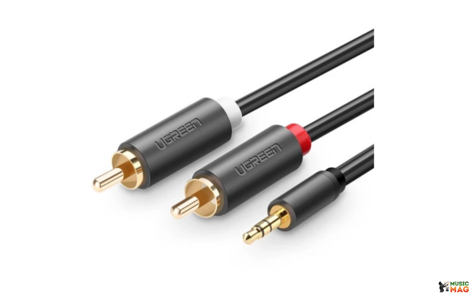 UGREEN AV102 3.5 mm to 2RCA Audio Cable, 0.5 m Gray