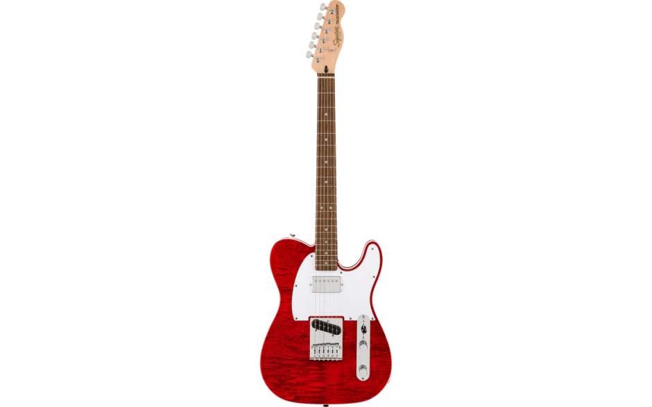 SQUIER AFFINITY SERIES TELECASTER FLAME MAPLE TOP CRIMSON RED TRANSPARENT