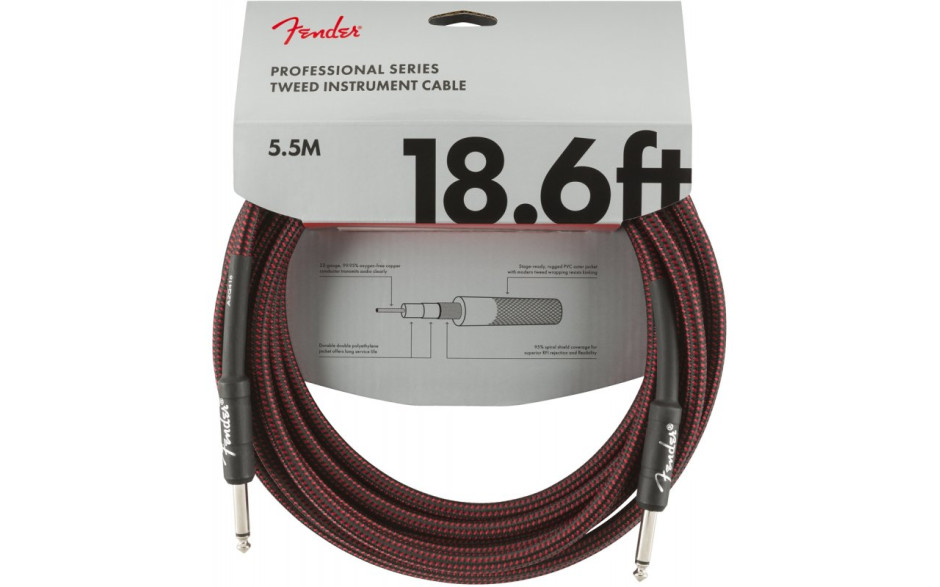FENDER CABLE PROFESSIONAL SERIES 18.6' RED TWEED