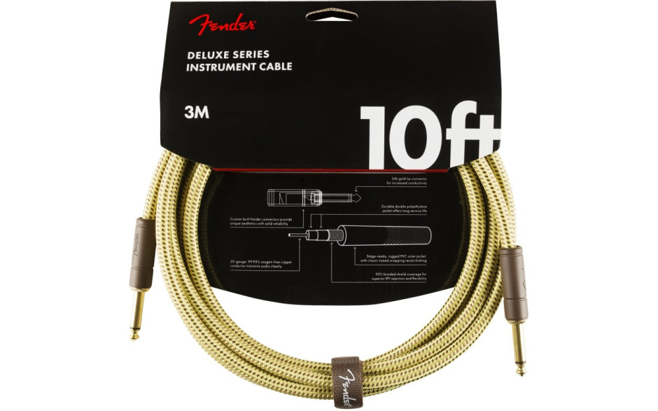 FENDER CABLE DELUXE SERIES 10' TWEED