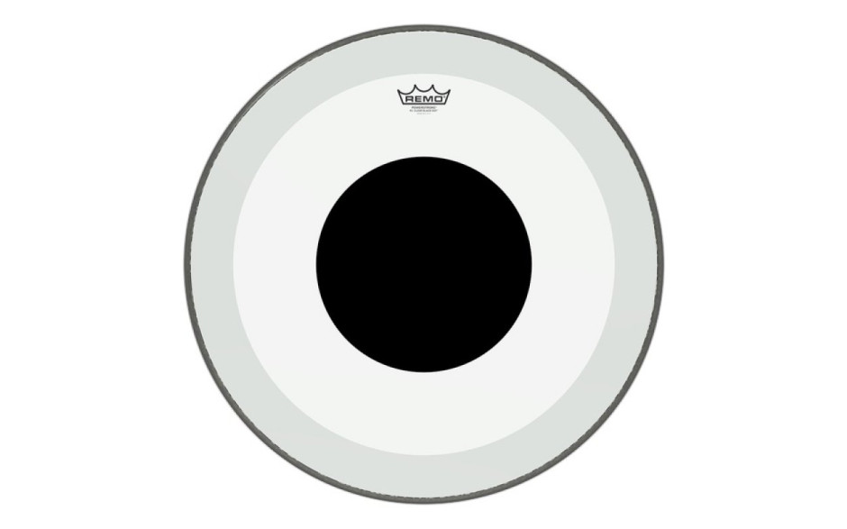 REMO POWERSTROKE3 22" CLEAR, BLACK DOT
