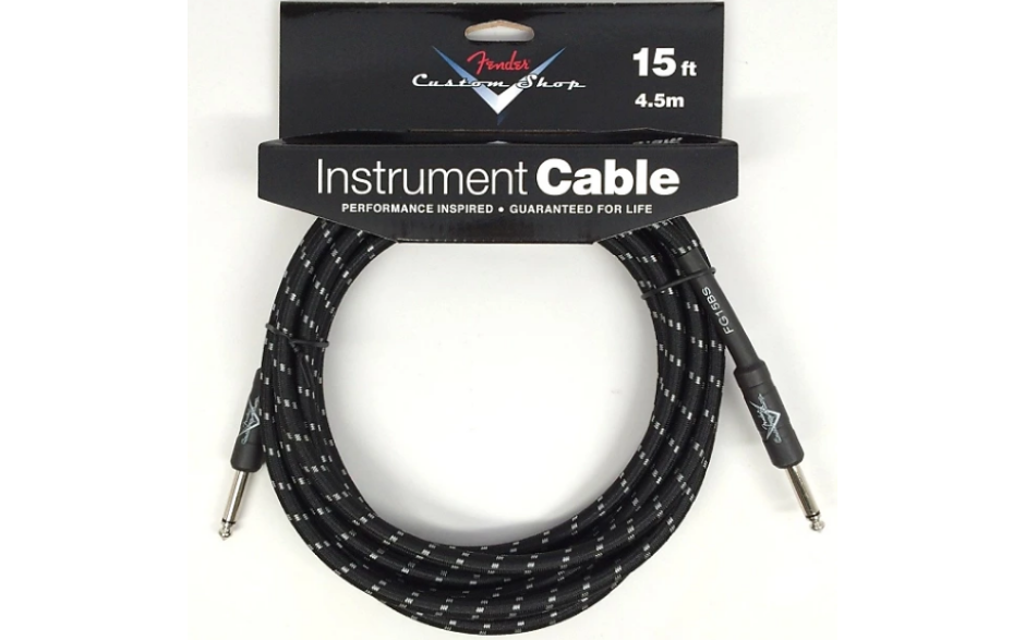 FENDER CUSTOM SHOP CABLE 15' BLACK TWEED