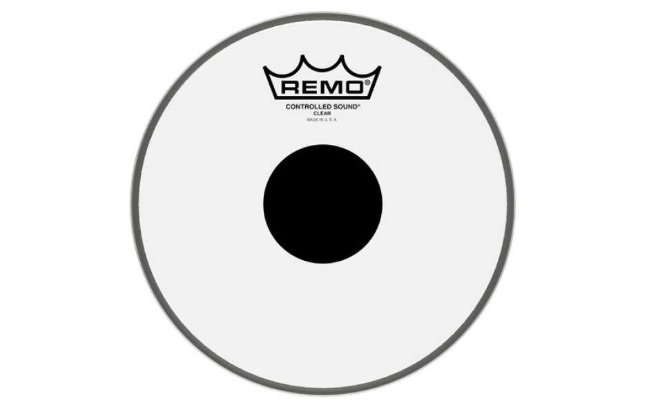 REMO Batter, CONTROLLED SOUND®, Clear, 8" Diameter, BLACK DOT™ On Top