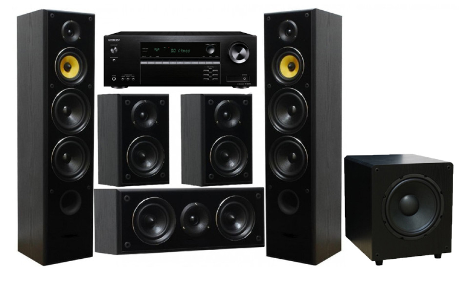 Onkyo TX-SR393 + Taga Harmony TAV-606 v.3 Set Black