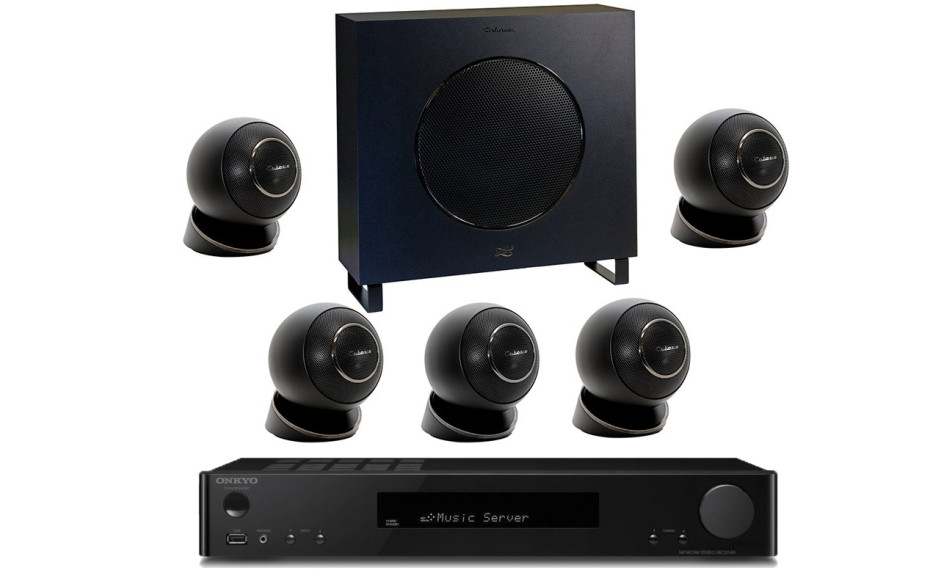 Onkyo TX-L50 Black + set 5.1 Cabasse Eole 4 5.1 System WS Glossy Black