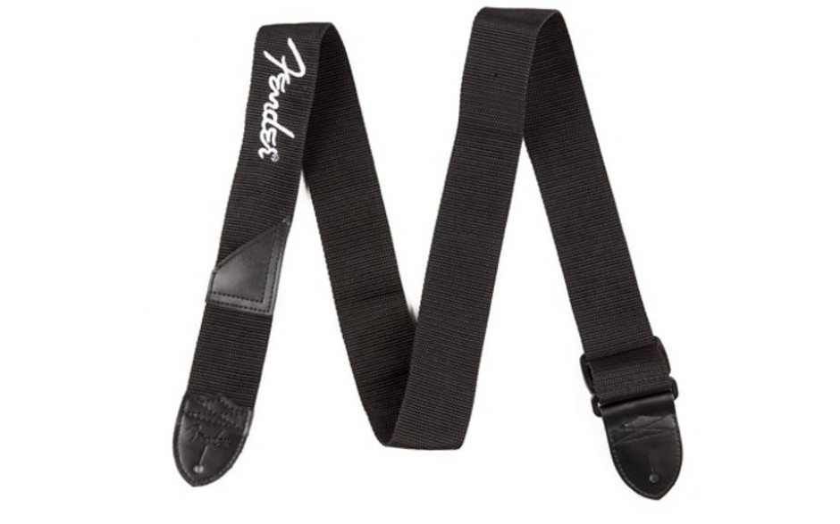 FENDER STRAP 2 BLACK WHITE LOGO