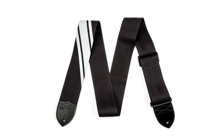 FENDER STRAP COMPETITION STRIPE BLACK AND SILVER