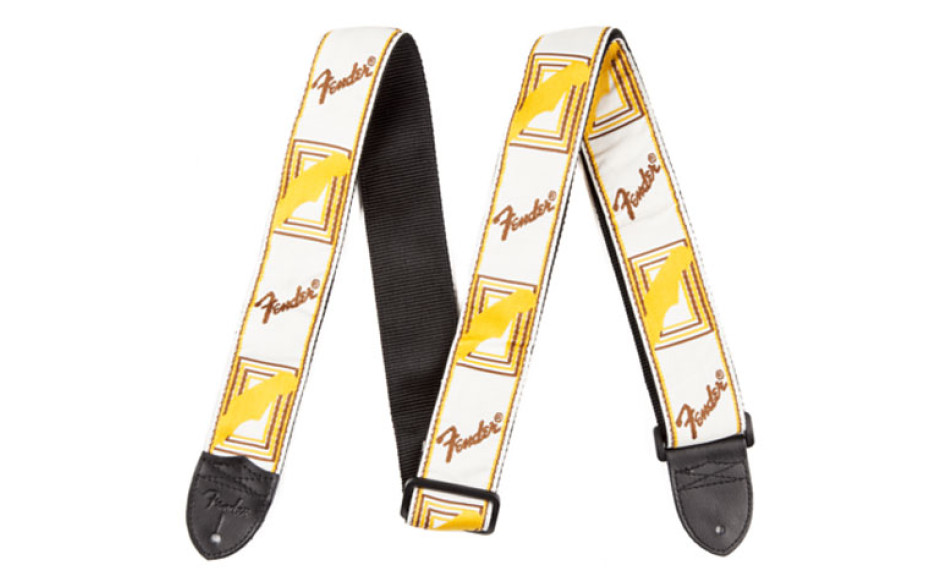 FENDER 2 MONOGRAMMED WHITE BROWN YELLOW STRAP