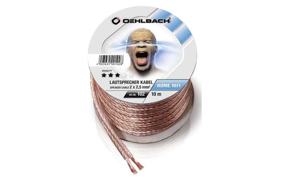 OEHLBACH Speaker Wire SP-25/1000 2x2,50mm clear spool, 10 м.