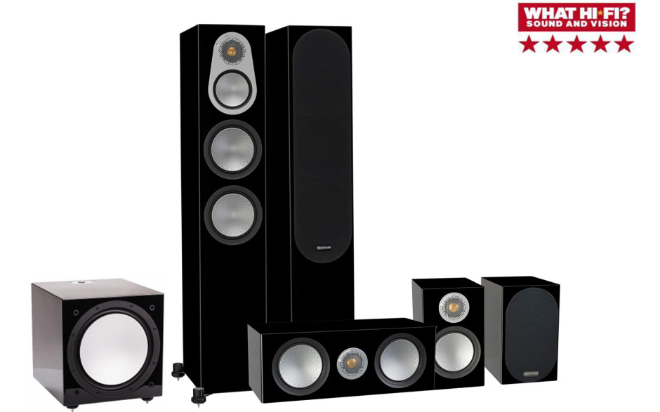 Monitor Audio Silver 300/100/centre 150/W12 Black High Gloss