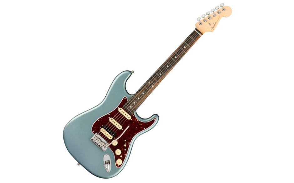 FENDER AMERICAN ELITE STRATOCASTER HSS SHAWBUCKER SATIN ICE BLUE METALLIC