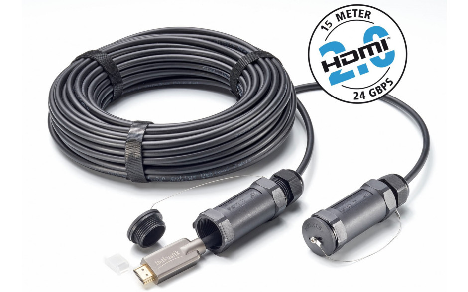 Inakustik Profi HDMI2 0 LWL 24Gbps gepanzert 15 m