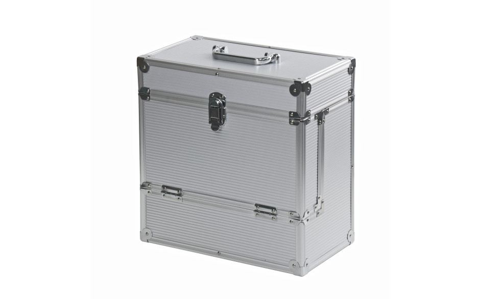 Retro Musique 12 Inch Aluminium Vinyl Storage Case For 40 Lps - Silver